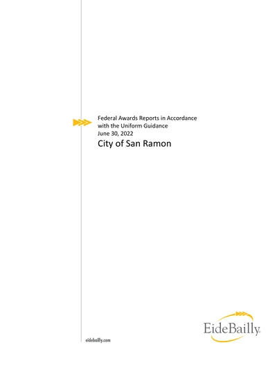 City of San Ramon ACFR Cover