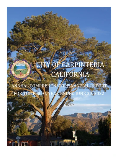 City of Carpinteria, Ca ACFR Cover