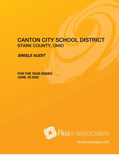 Canton City School District ACFR Cover