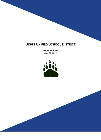Biggs Unified School District ACFR Cover