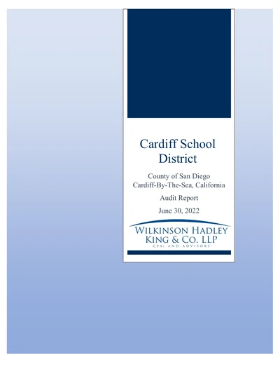 Cardiff School District ACFR Cover