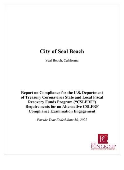 City of Seal Beach ACFR Cover