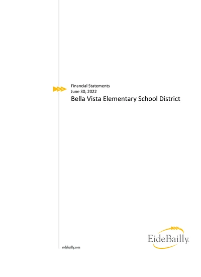 Bella Vista Elementary School District ACFR Cover
