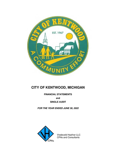 City of Kentwood ACFR Cover