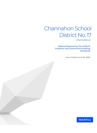 Channahon School District No. 17 ACFR Cover