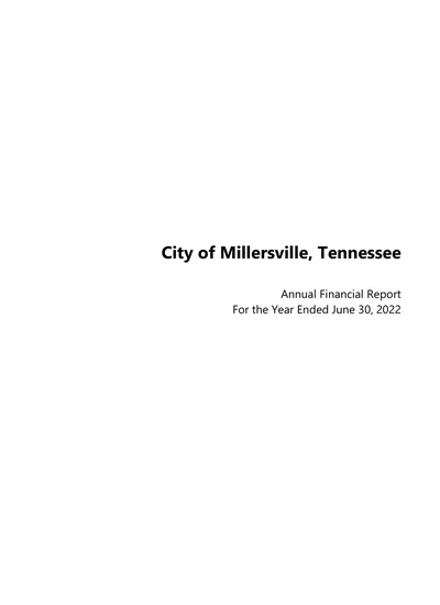 City of Millersville ACFR Cover