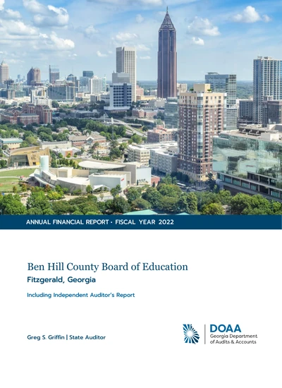 Ben Hill County Board of Education ACFR Cover