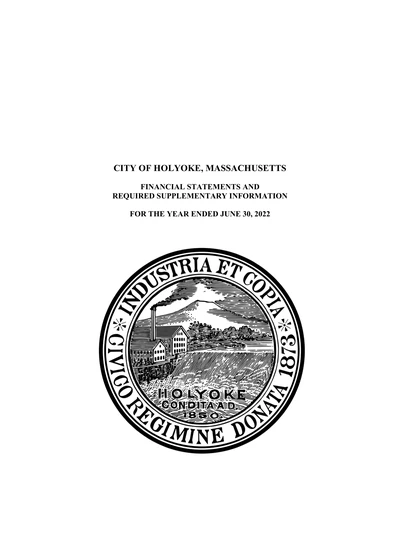 City of Holyoke ACFR Cover