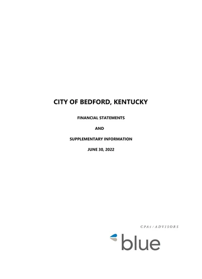 City of Bedford ACFR Cover