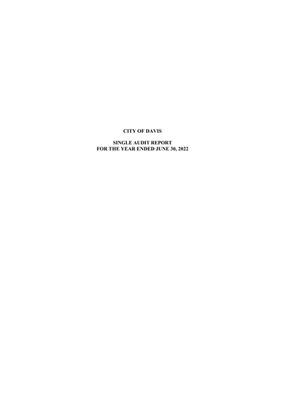City of Davis ACFR Cover