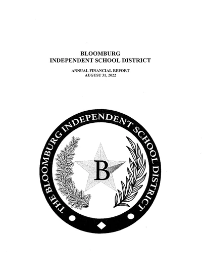 Bloomburg Independent School District ACFR Cover