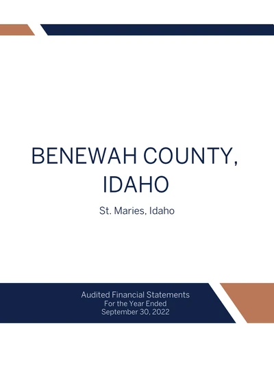 Benewah County ACFR Cover