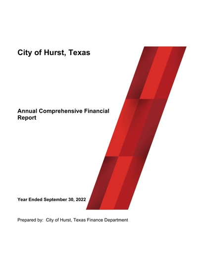 City of Hurst, Texas ACFR Cover