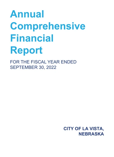 City of La Vista ACFR Cover
