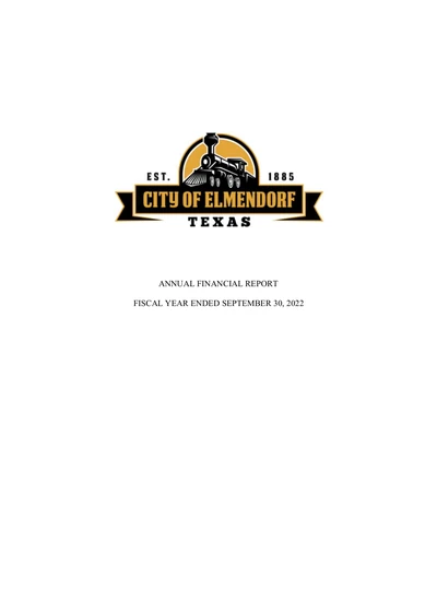 City of Elmendorf ACFR Cover