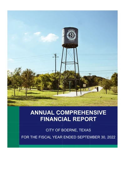 City of Boerne ACFR Cover