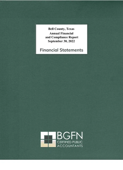 Bell County ACFR Cover