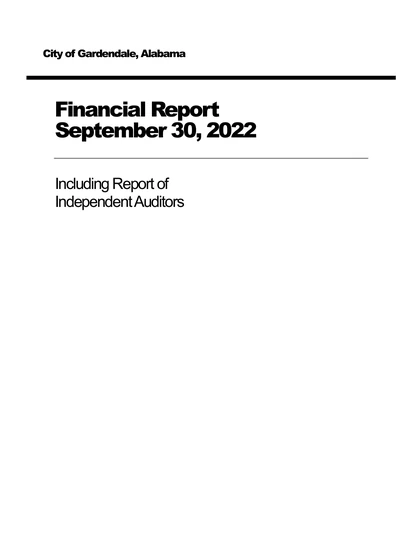 City of Gardendale, Alabama ACFR Cover