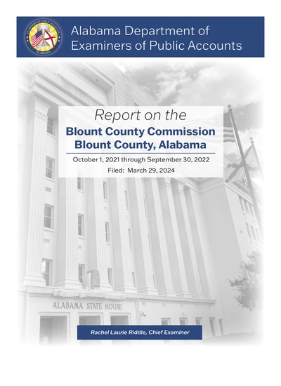 Blount County Commission ACFR Cover