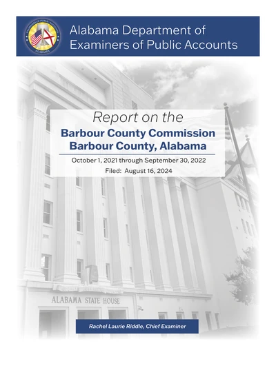 Barbour County Commission ACFR Cover