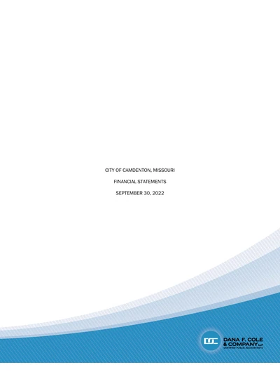 City of Camdenton ACFR Cover