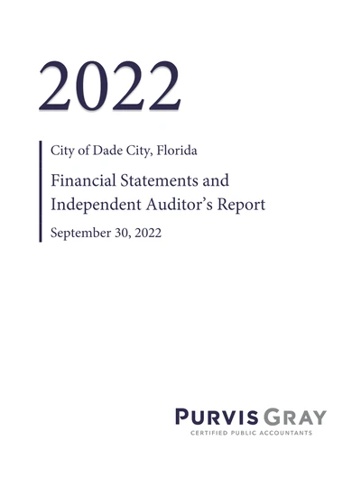 City of Dade City ACFR Cover