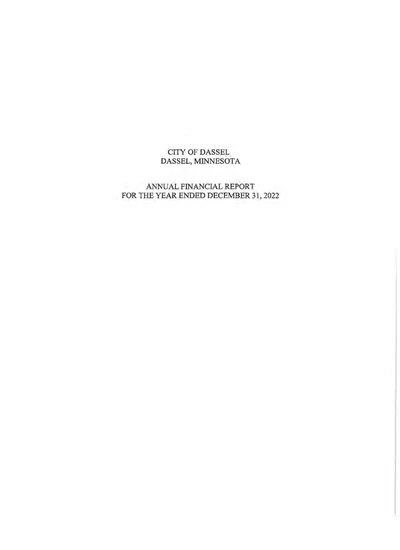 City of Dassel ACFR Cover