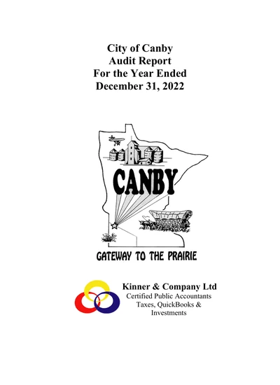 City of Canby ACFR Cover