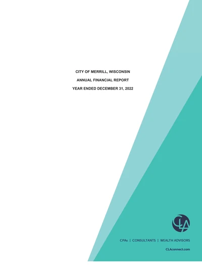 City of Merrill ACFR Cover