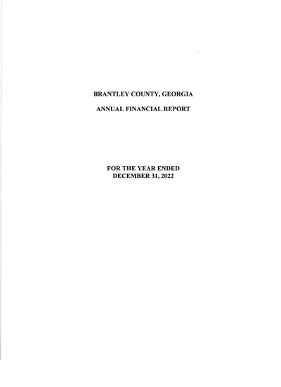 Brantley County, Georgia ACFR Cover