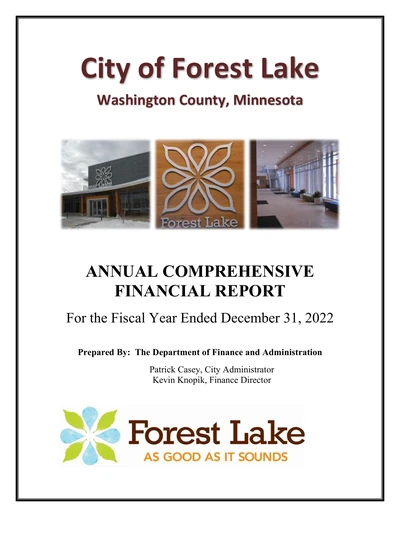 City of Forest Lake ACFR Cover