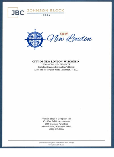 City of New London ACFR Cover
