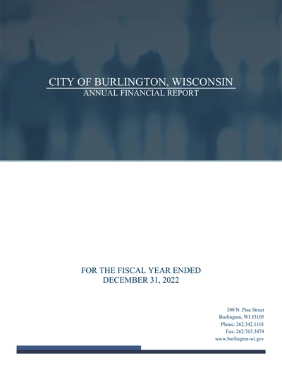 City of Burlington ACFR Cover