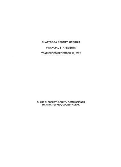 Chattooga County, Georgia ACFR Cover