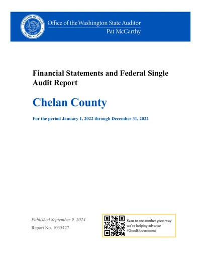 Chelan County ACFR Cover