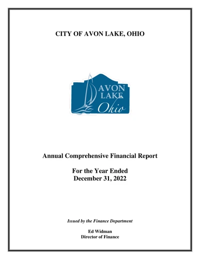 City of Avon Lake ACFR Cover