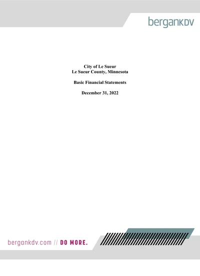 City of Le Sueur ACFR Cover