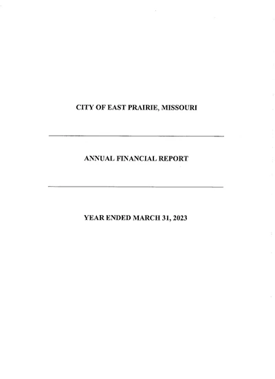 City of East Prairie, Missouri ACFR Cover