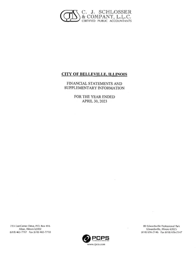 City of Belleville ACFR Cover