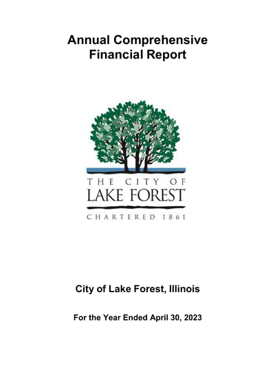 City of Lake Forest ACFR Cover