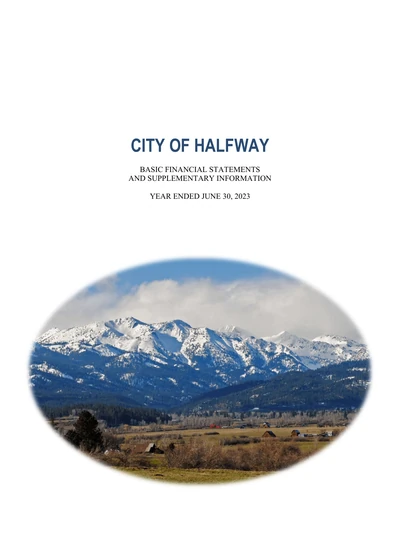 City of Halfway ACFR Cover