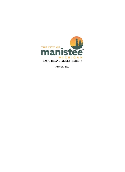 City of Manistee ACFR Cover