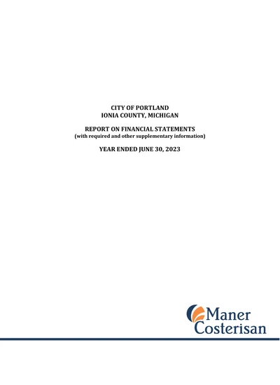 City of Portland ACFR Cover