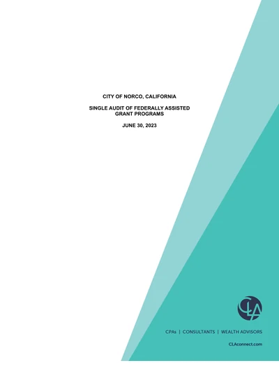 City of Norco ACFR Cover