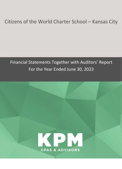 Citizens of the World Charter Schools - Kansas City ACFR Cover
