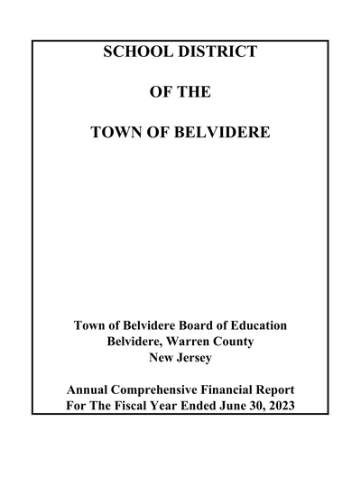 Belvidere School District ACFR Cover