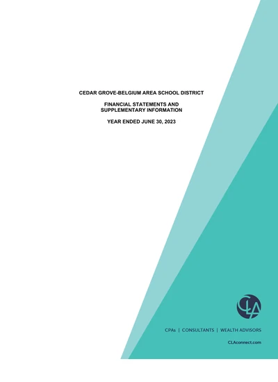 Cedar Grove-belgium Area School District ACFR Cover
