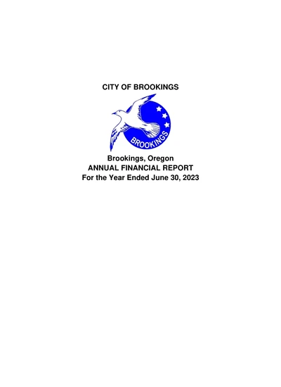City of Brookings ACFR Cover