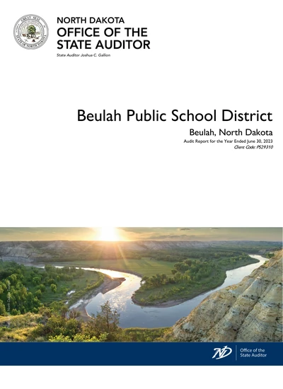 Beulah Public School District ACFR Cover