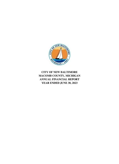 City of New Baltimore ACFR Cover